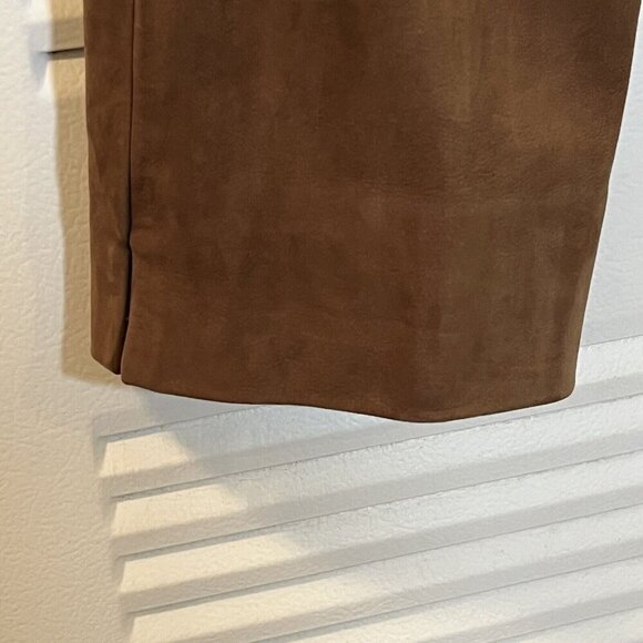 Escada Lamb Nubuck Leather‎ Ankle Pants Brown Size 36 / US 6 - Picture 3 of 13